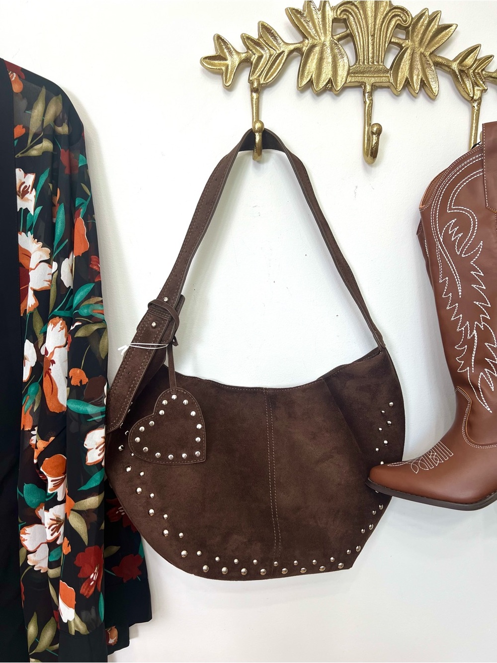 🆕Fall 🍁Vegan studded hobo bag